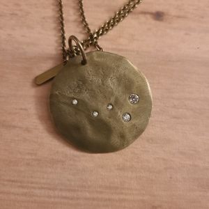 Brass Moon and Stars Celestial Necklace